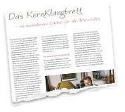 KernKlangbrett Presseartikel - Ein musikalisches Erlebnis für alle Altersstufen